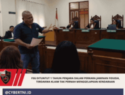 FSG Dituntut 1 Tahun Penjara dalam Perkara Jaminan Fidusia, Terdakwa Klaim Tak Pernah Menggelapkan Kendaraan