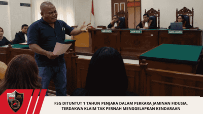 FSG Dituntut 1 Tahun Penjara dalam Perkara Jaminan Fidusia, Terdakwa Klaim Tak Pernah Menggelapkan Kendaraan