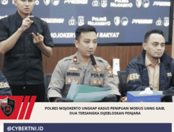 Polres Mojokerto Ungkap Kasus Penipuan Modus Uang Gaib, Dua Tersangka Dijebloskan Penjara