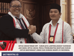 Ketua Umum FERADI WPI – SUBUR JAYA LAWFIRM,Angkat Sukindar Jadi Wakil Ketua Umum, Peduli Problematika Bantuan Hukum Untuk Masyarakat Lemah dan Kurang Mampu Di Indonesia