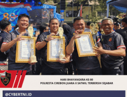Hari Bhayangkra ke-80 Polresta Cirebon Juara II Satwil Terbersih Sejabar
