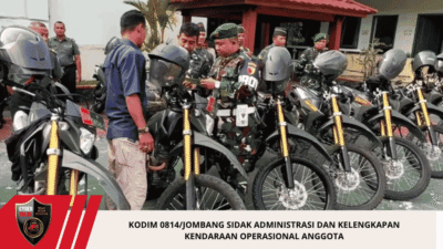 Kodim 0814/Jombang Sidak Administrasi dan Kelengkapan Kendaraan Operasional Anggota