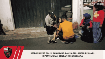 Respon Cepat Polisi Banyumas, Lansia Terlantar Berhasil Dipertemukan Dengan Keluarganya