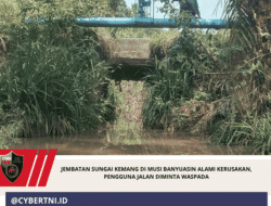 Jembatan Sungai Kemang di Musi Banyuasin Alami Kerusakan, Pengguna Jalan Diminta Waspada