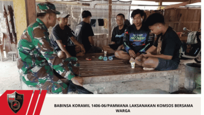 Babinsa Koramil 1406-06/Pammana Laksanakan Komsos Bersama Warga 