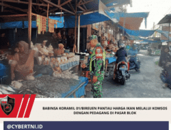 Babinsa Koramil 01/Bireuen Pantau Harga Ikan Melalui Komsos Dengan Pedagang di Pasar Blok