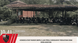 Kondisi Atap Parkir SMPN 2 Lais Perlu Mendapat Perhatian Demi Keselamatan