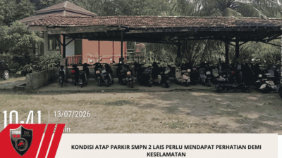 Kondisi Atap Parkir SMPN 2 Lais Perlu Mendapat Perhatian Demi Keselamatan