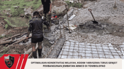 Optimalkan Konektivitas Wilayah, Kodim 1409/Gowa Terus Genjot Pembangunan Jembatan Armco di Tombolopao