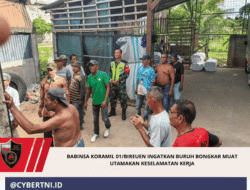 Babinsa Koramil 01/Bireuen Ingatkan Buruh Bongkar Muat Utamakan Keselamatan Kerja