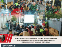 Semarak Final Piala Dunia 2026, Koramil 03/GP Gelar Nobar Spanyol vs Argentina di Pos Terpadu Binaan, Perkuat Kebersamaan dan Wawasan Kebangsaan