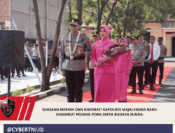 Suasana Meriah dan Khidmat! Kapolres Majalengka Baru Disambut Pedang Pora Serta Budaya Sunda