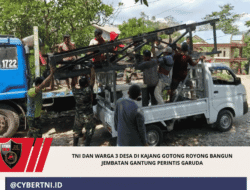 TNI dan Warga 3 Desa di Kajang Gotong Royong Bangun Jembatan Gantung Perintis Garuda