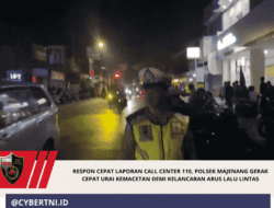 Respon Cepat Laporan Call Center 110, Polsek Majenang Gerak Cepat Urai Kemacetan Demi Kelancaran Arus Lalu Lintas