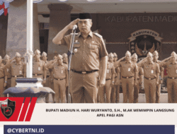 Bupati Madiun H. Hari Wuryanto, S.H., M.Ak Memimpin Langsung Apel Pagi ASN
