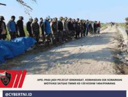Apel Pagi Jadi Pelecut Semangat, Komandan SSK Kobarkan Motivasi Satgas TMMD Ke-129 Kodim 1404/Pinrang