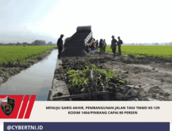 Menuju Garis Akhir, Pembangunan Jalan Tani TMMD Ke-129 Kodim 1404/Pinrang Capai 80 Persen