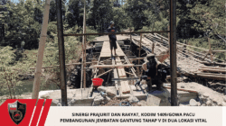 Sinergi Prajurit dan Rakyat, Kodim 1409/Gowa Pacu Pembangunan Jembatan Gantung Tahap V di Dua Lokasi Vital