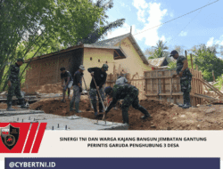 Sinergi TNI dan Warga Kajang Bangun Jembatan Gantung Perintis Garuda Penghubung 3 Desa