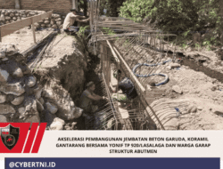 Akselerasi Pembangunan Jembatan Beton Garuda, Koramil Gantarang Bersama Yonif TP 920/Lasalaga dan Warga Garap Struktur Abutmen