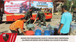 Kodim 0706/Temanggung Hadir di Tengah Krisis Kekeringan, Salurkan Air Bersih untuk Warga Dua Dusun di Kaloran
