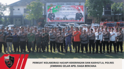 Perkuat Kolaborasi Hadapi Kekeringan dan Karhutla, Polres Jombang Gelar Apel Siaga Bencana