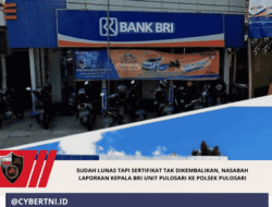 Sudah Lunas Tapi Sertifikat Tak Dikembalikan, Nasabah Laporkan Kepala BRI Unit Pulosari ke Polsek Pulosari