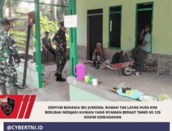 Senyum Bahagia Ibu Jumsina, Rumah Tak Layak Huni Kini Berubah Menjadi Hunian yang Nyaman Berkat TMMD ke-129 Kodim 0208/Asahan