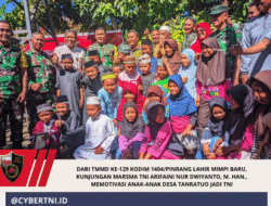 Dari TMMD Ke-129 Kodim 1404/Pinrang Lahir Mimpi Baru, Kunjungan Marsma TNI Arifaini Nur Dwiyanto, M. Han., Memotivasi Anak-Anak Desa Tanratuo Jadi TNI