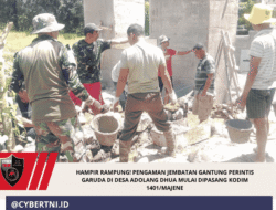 Hampir Rampung! Pengaman Jembatan Gantung Perintis Garuda di Desa Adolang Dhua Mulai Dipasang Kodim 1401/Majene