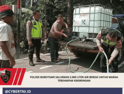 Polsek Bobotsari Salurkan 2.000 Liter Air Bersih untuk Warga Terdampak Kekeringan