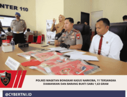 Polres Magetan Bongkar Kasus Narkoba, 11 Tersangka Diamankan dan Barang Bukti Sabu 1,63 Gram