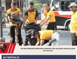 Polres Kebumen Bersihkan Asrama dan Saluran Irigasi Jelang HUT RI ke-81
