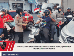 Polda Jateng Bagikan 60 Ribu Bendera Merah Putih, Ajak Warga Memeriahkan HUT ke-81 RI