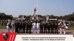 Upacara HUT ke-81 RI di Kabupaten Madiun Berlangsung Khidmat, Pengibaran Merah Putih Berjalan Sempurna