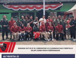 Semarak HUT ke-81 RI, SUBDENPOM V/2-5 Jombang dan CyberTNI.id Gelar Lomba Penuh Kebersamaan