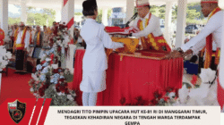 Mendagri Tito Pimpin Upacara HUT ke-81 RI di Manggarai Timur, Tegaskan Kehadiran Negara di Tengah Warga Terdampak Gempa