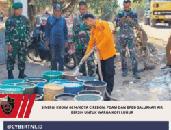 Sinergi Kodim 0614/Kota Cirebon, PDAM dan BPBD Salurkan Air Bersih untuk Warga Kopi Luhur