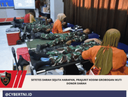 Setetes Darah Sejuta Harapan, Prajurit Kodim Grobogan Ikuti Donor Darah