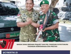 Makan Siang Bersama Prajurit dan PNS, Pangdam XV/Pattimura Tekankan Kebersamaan dan Prestasi