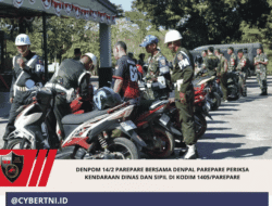 Denpom 14/2 Parepare Bersama Denpal Parepare Periksa Kendaraan Dinas dan Sipil di Kodim 1405/Parepare