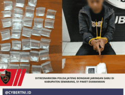 Ditresnarkoba Polda Jateng Bongkar Jaringan Sabu di Kabupaten Semarang, 51 Paket Diamankan