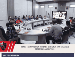 Korem 142/Tatag Ikuti Rakorda Karhutla, Siap Gerakkan Personel dan Materiil