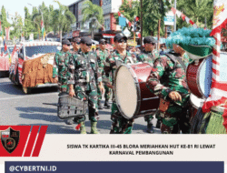 Siswa TK Kartika III-45 Blora Meriahkan HUT Ke-81 RI lewat Karnaval Pembangunan