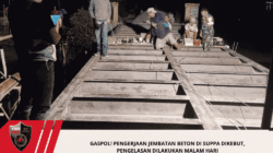 Gaspol! Pengerjaan Jembatan Beton di Suppa Dikebut, Pengelasan Dilakukan Malam Hari