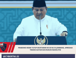 Prabowo Resmi Tutup Muktamar ke-35 NU di Jombang, Apresiasi Tradisi Guyub dan Rukun Nahdliyin