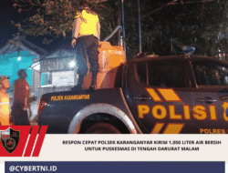 Respon Cepat Polsek Karanganyar Kirim 1.050 Liter Air Bersih untuk Puskesmas di Tengah Darurat Malam