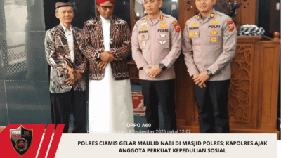 Polres Ciamis Gelar Maulid Nabi di Masjid Polres; Kapolres Ajak Anggota Perkuat Kepedulian Sosial