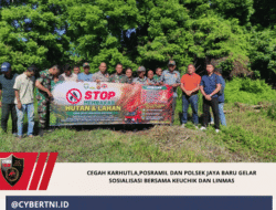 Cegah Karhutla,Posramil dan Polsek Jaya Baru Gelar Sosialisasi Bersama Keuchik dan Linmas
