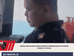 Warga Melakukan Bakar Sampah Sembarangan Ancaman Pidana 10 Tahun